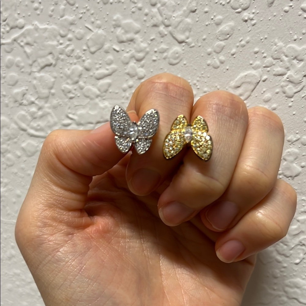 Elegant Butterfly Earrings in Silver and Gold